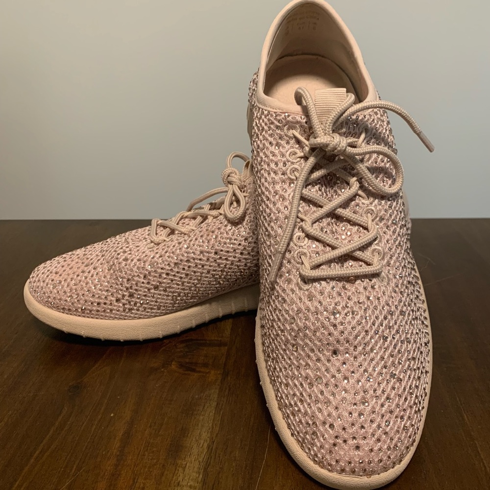 Aldo nude rhinestone sneakers size 10